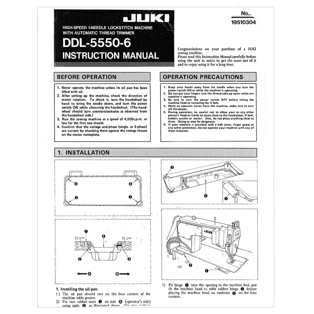Juki DDL-5550-6 Instruction Manual image # 120641