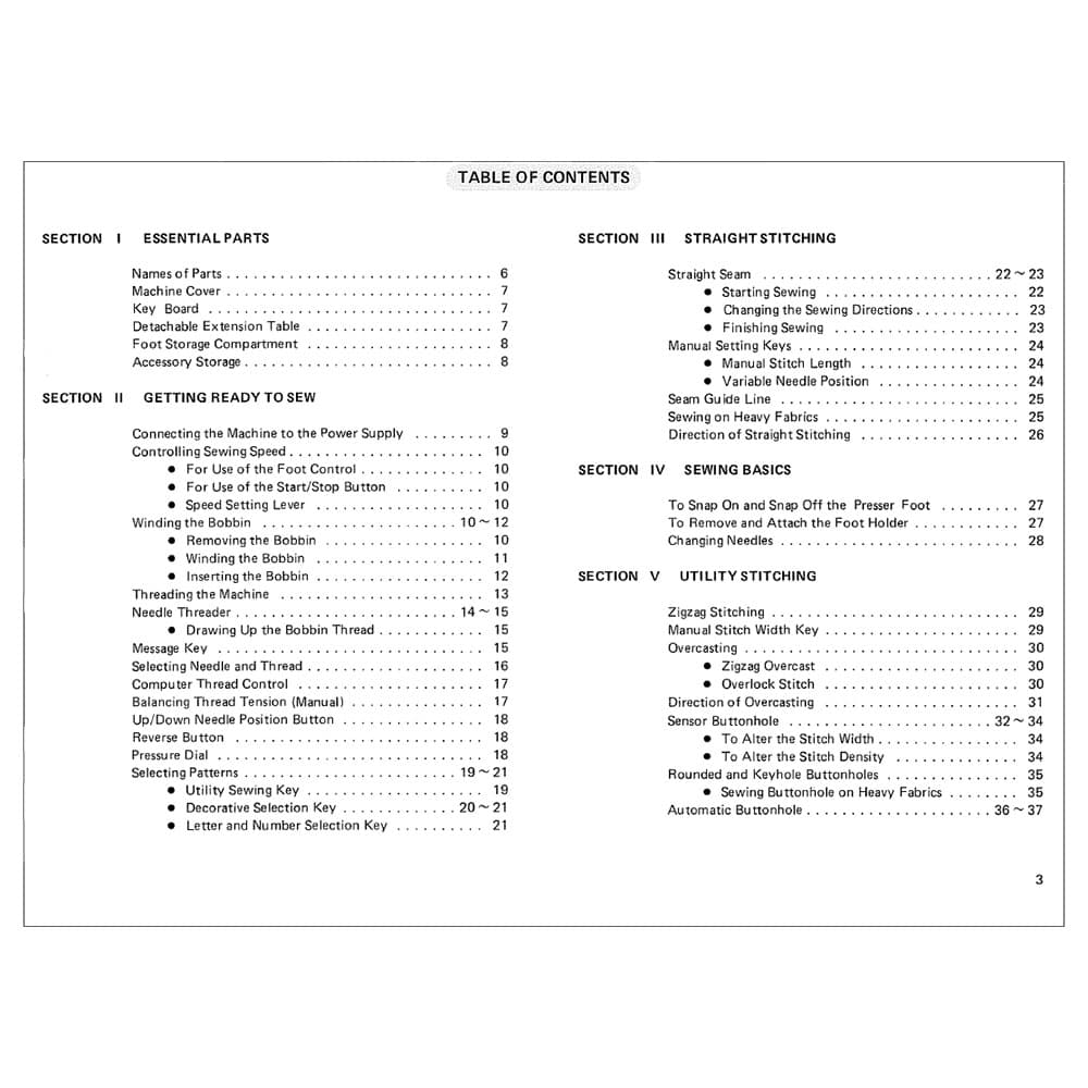 Janome (Newhome) 8000 Instruction Manual image # 120485