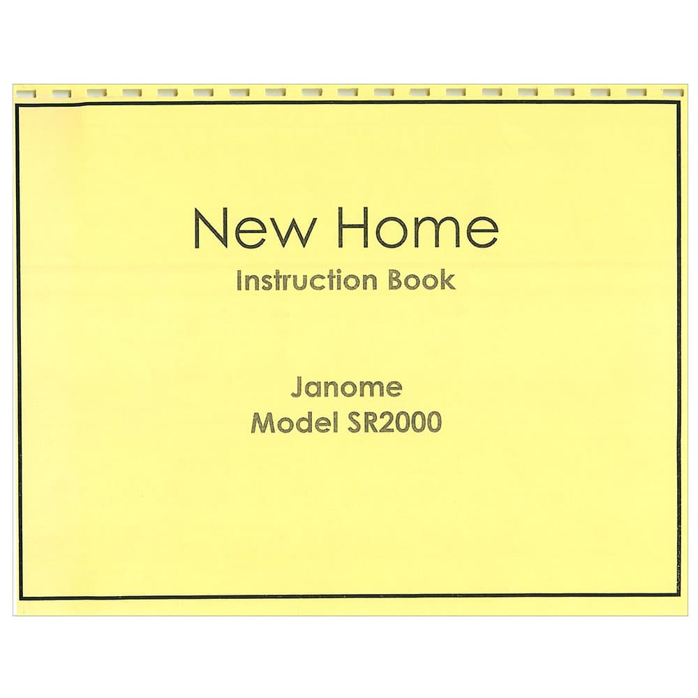 Instruction Manual, Janome SR2000 image # 120245