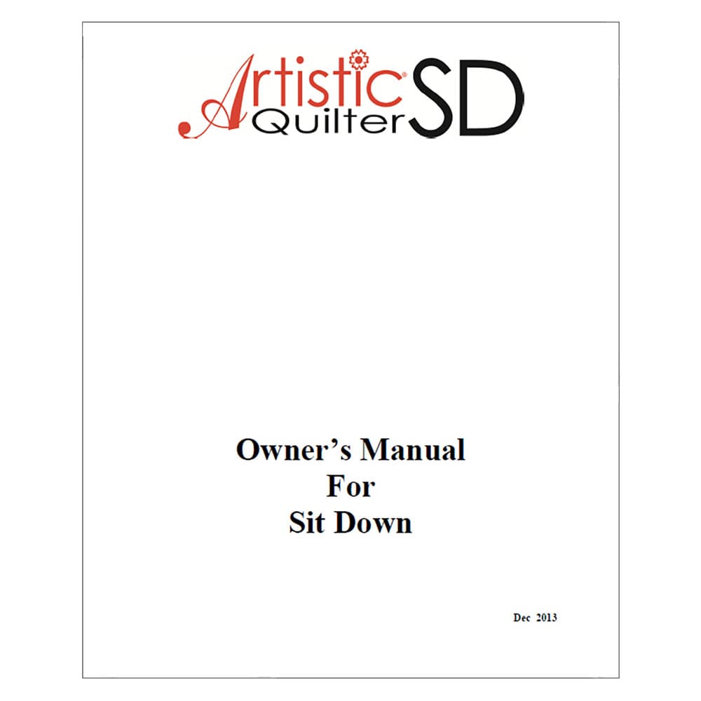 Instruction Manual, Janome Artistic Quilter SD image # 120225