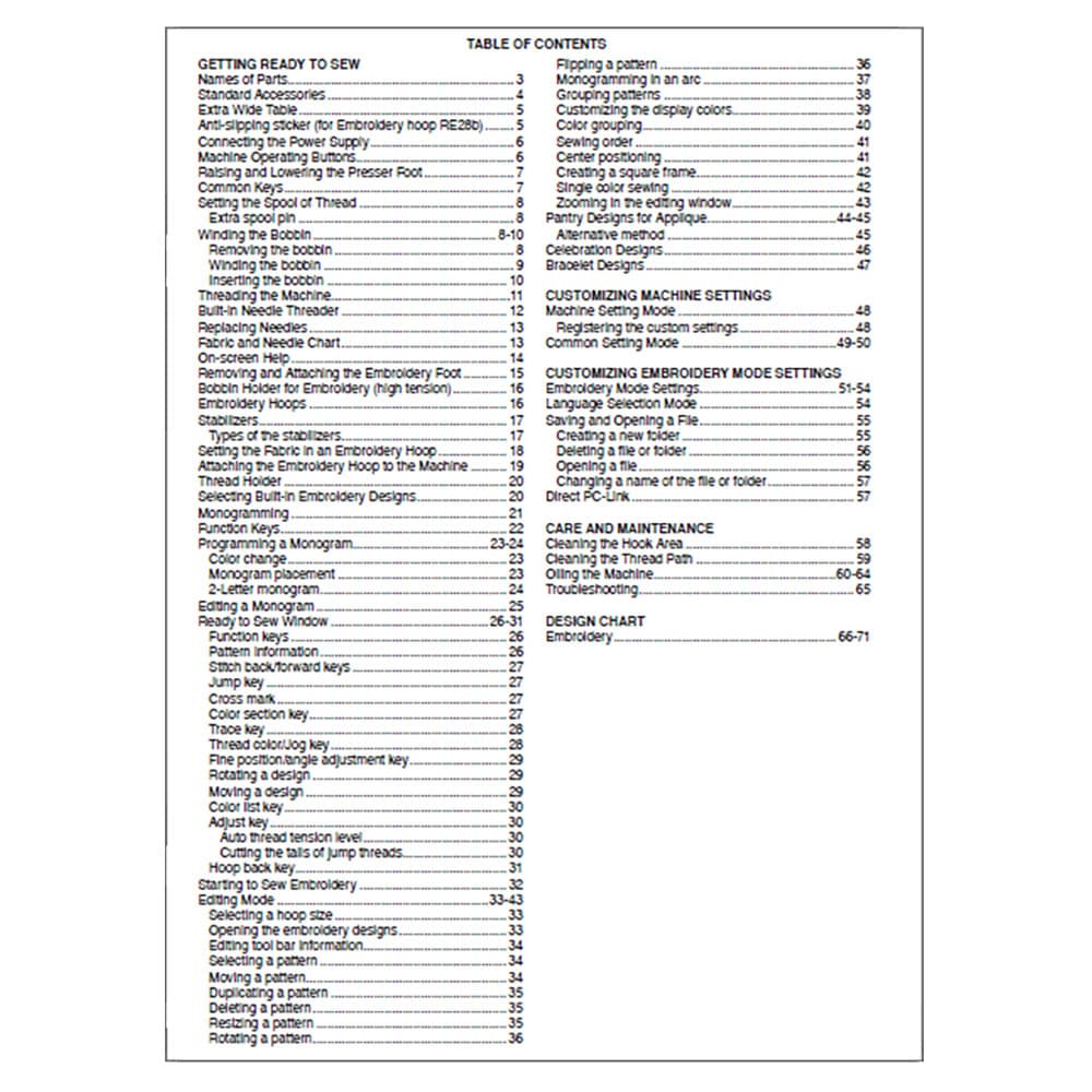 Janome MC500E Instruction Manual