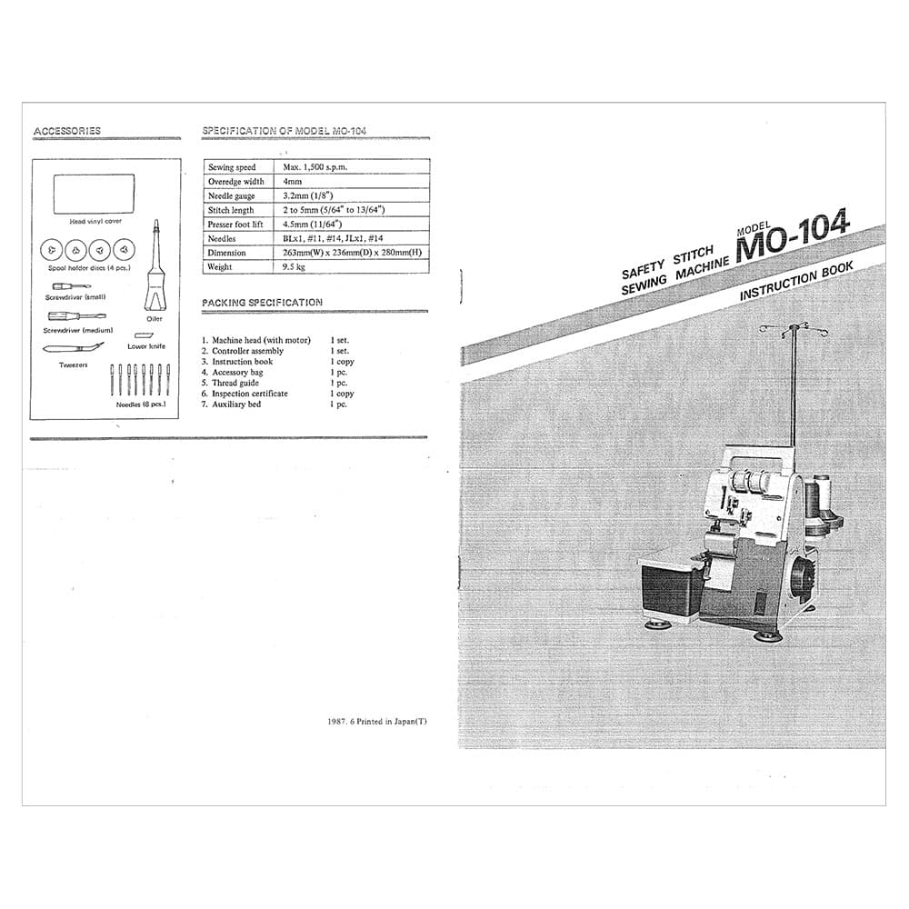 Juki MO-104 Instruction Manual image # 120658