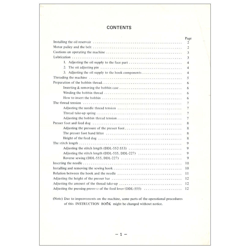 Juki DDL-555 Instruction Manual image # 119220