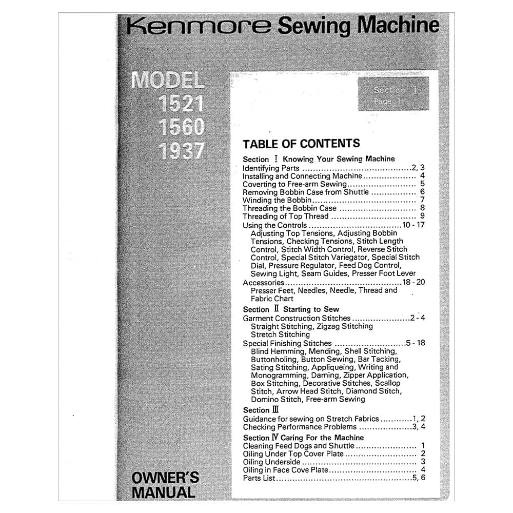 Kenmore 148.19370 Instruction Manual image # 120701