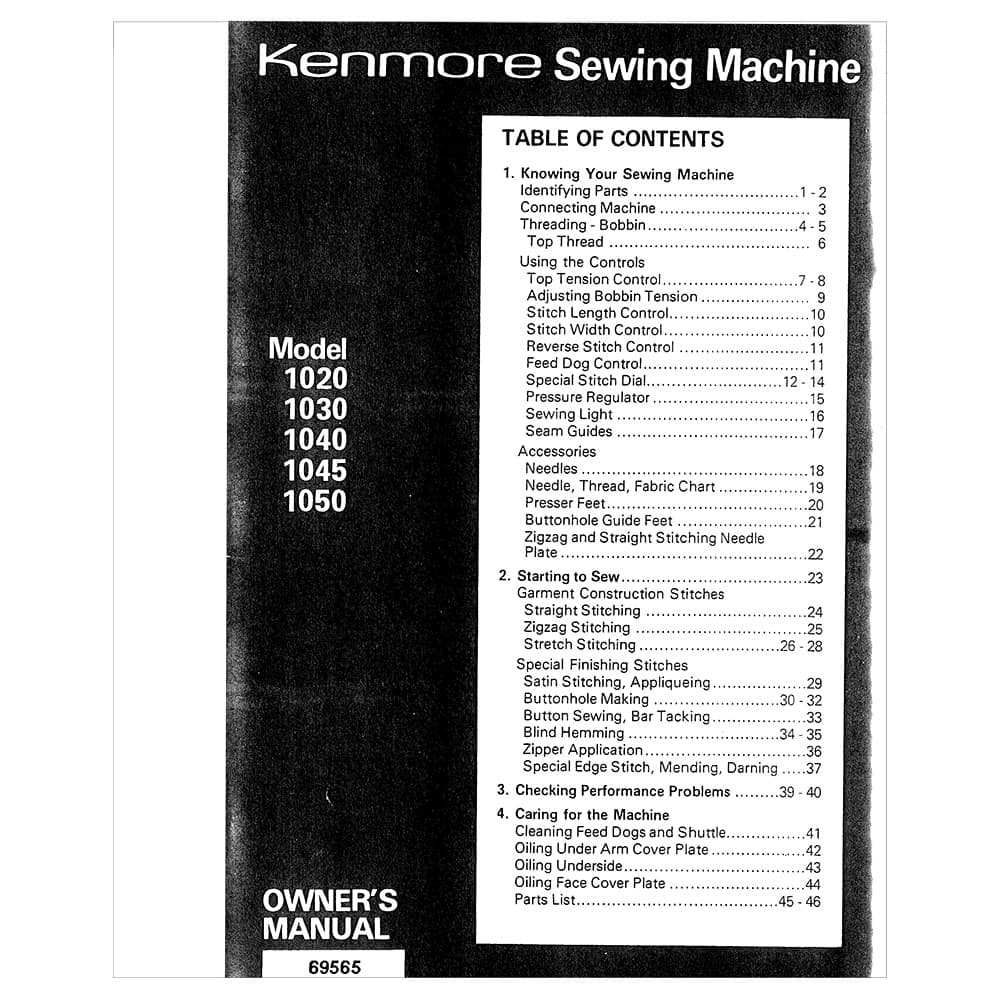 Kenmore 158.10304 Instruction Manual image # 121440
