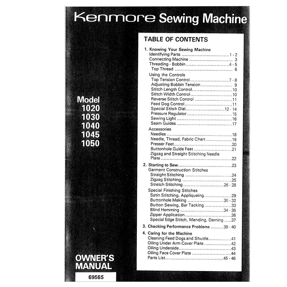 Kenmore 158.10450 Instruction Manual image # 120714