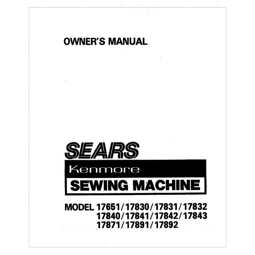 Kenmore 158.1765 1Instruction Manual image # 120852