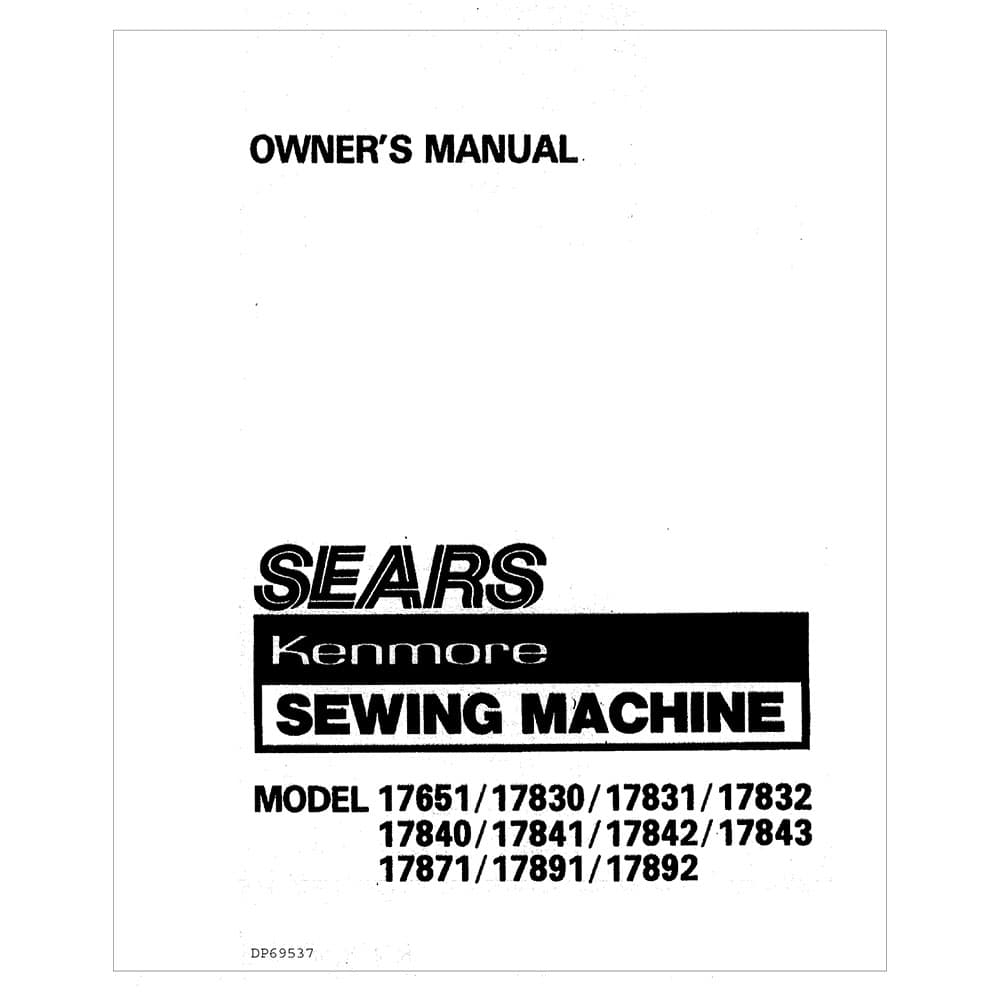 Kenmore 158.17831 Instruction Manual image # 120860