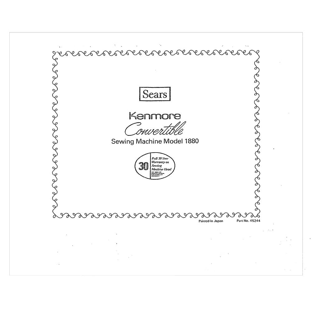 Kenmore 158.18800 Instruction Manual image # 120894