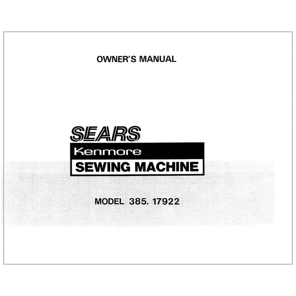 Kenmore 385.17922 Instruction Manual image # 118496