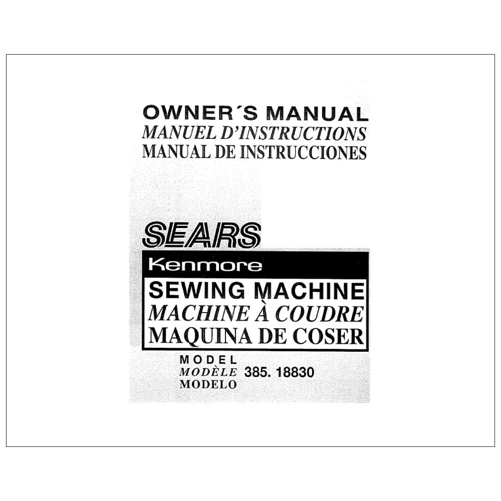 Kenmore 385.18830 Instruction Manual image # 118337