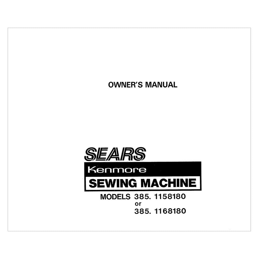Kenmore 385.1168180 Instruction Manual image # 121053