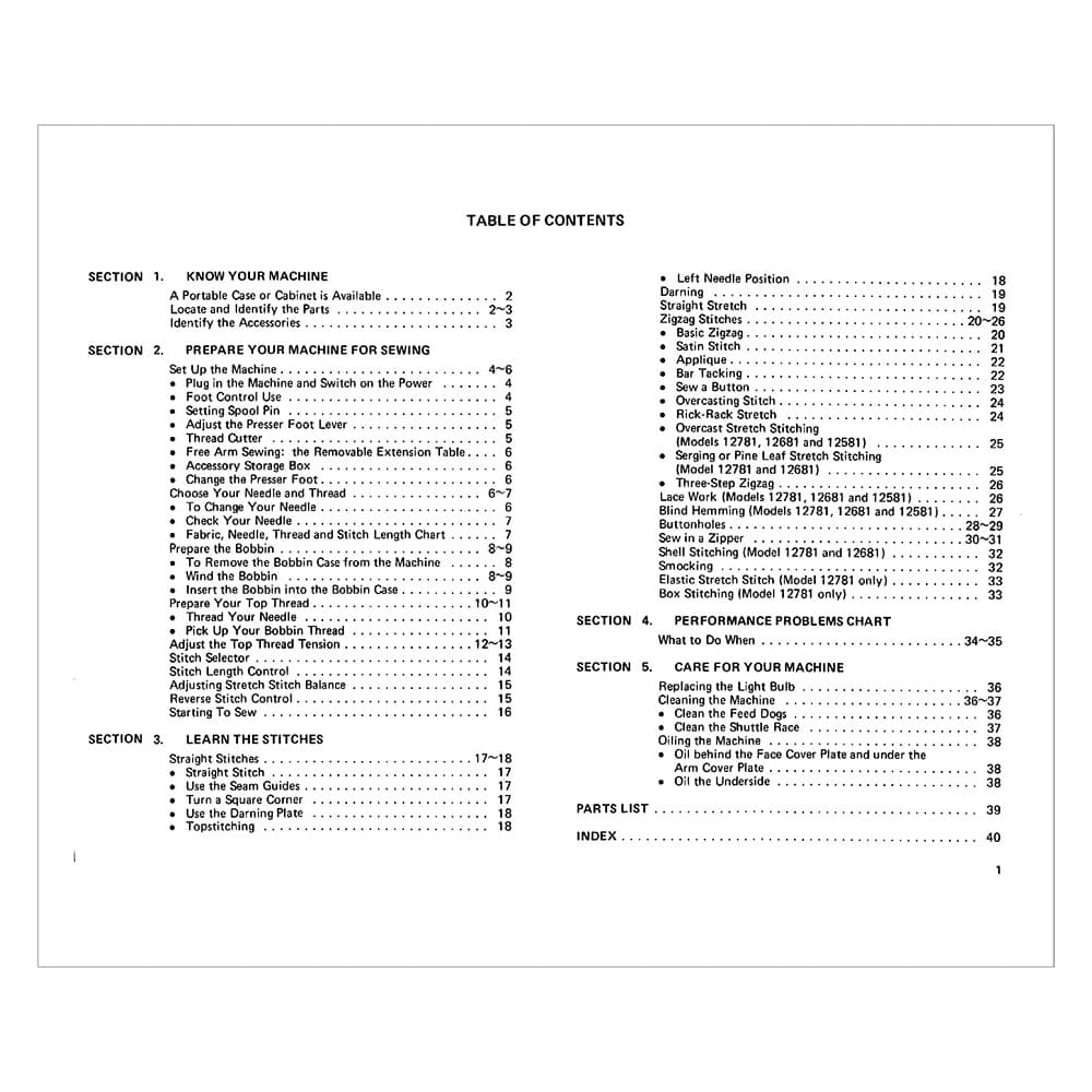 Kenmore 385.1278 Models Instruction Manual image # 121143