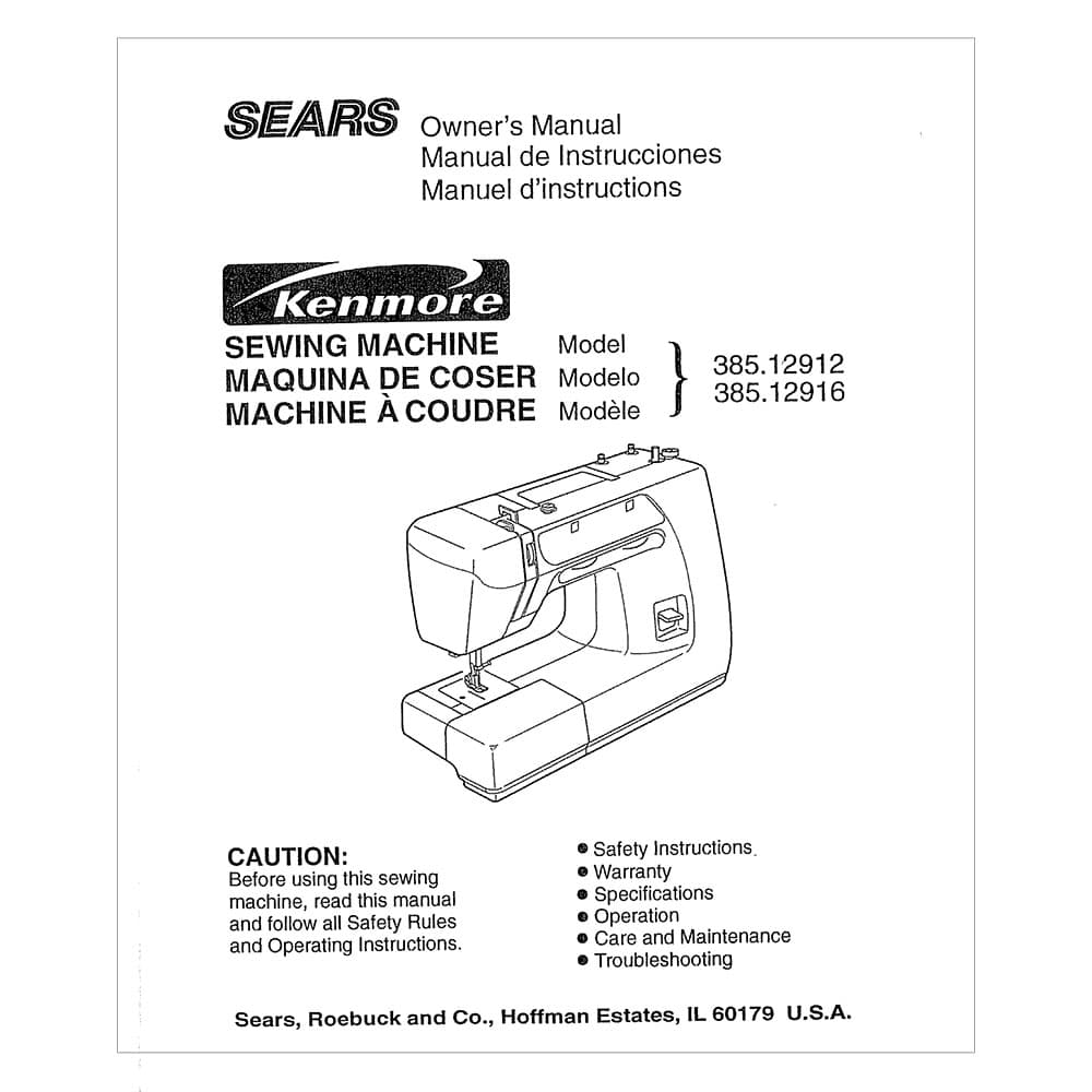 Kenmore 385.12916 Models Instruction Manual image # 121155