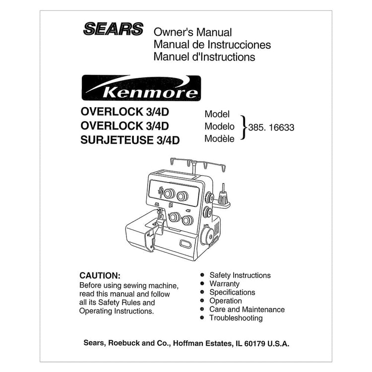 Kenmore 385.16633 Models Instruction Manual image # 121219