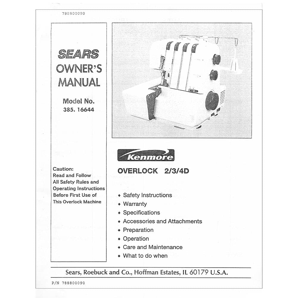 Kenmore 385.16644 Models Instruction Manual image # 121222