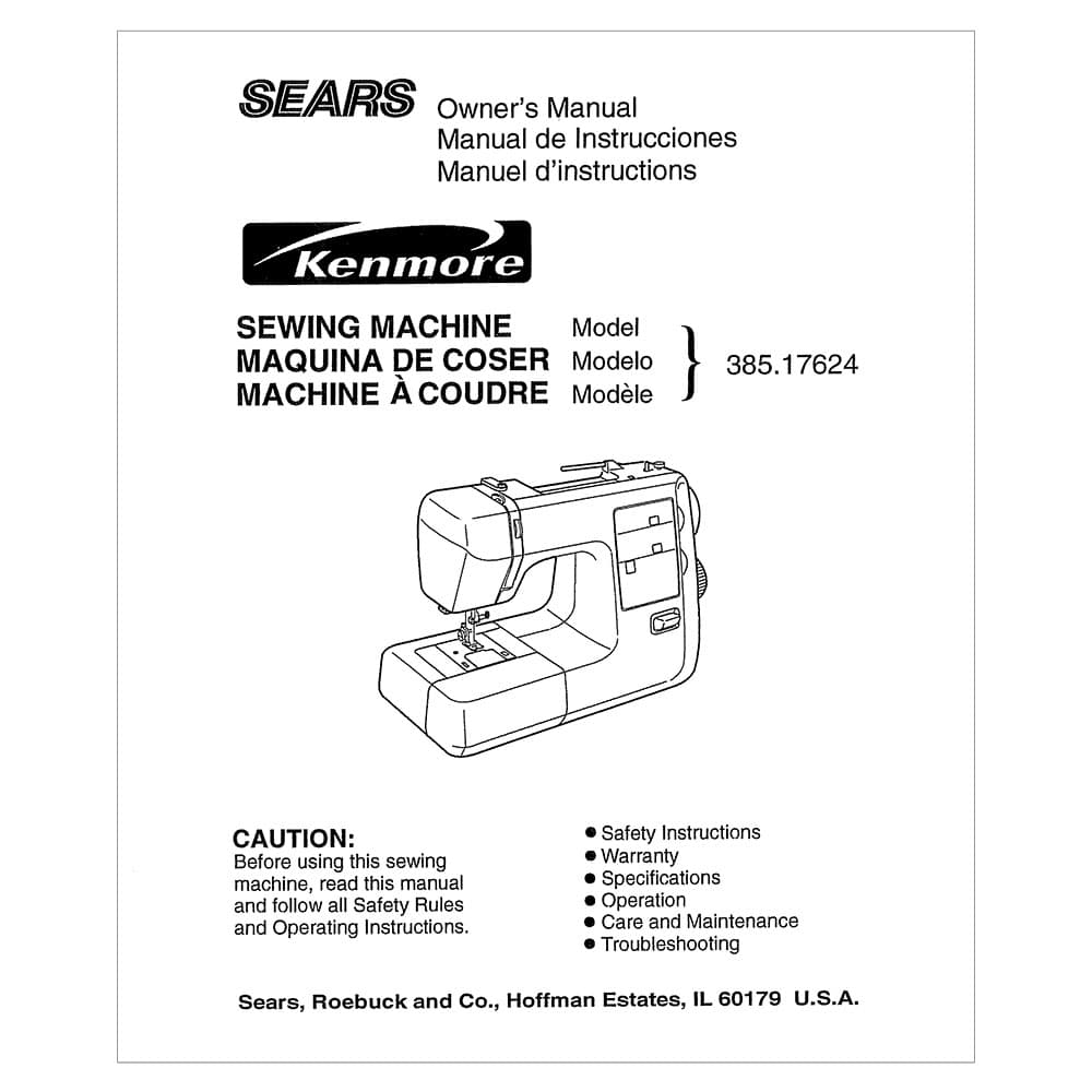 Kenmore 385.17624 Models Instruction Manual image # 121250