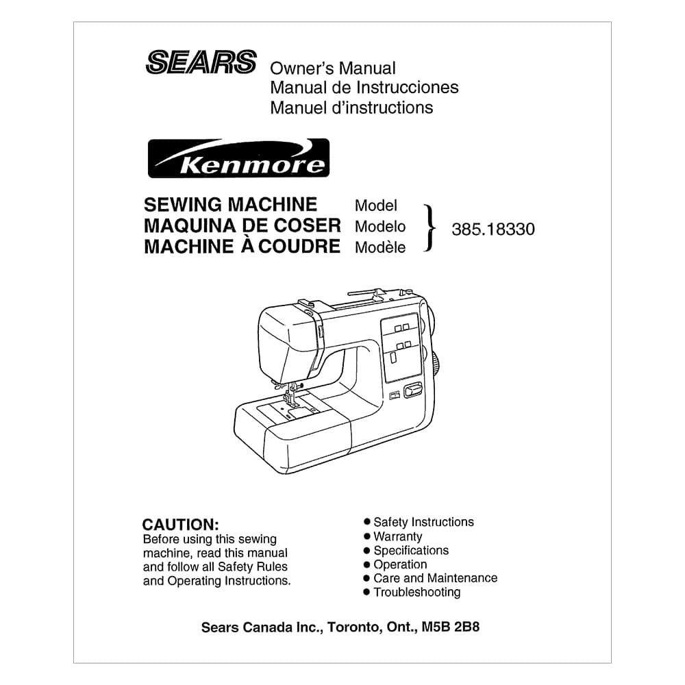 Kenmore 385.18330 Models Instruction Manual image # 121302