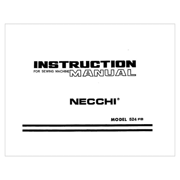 Necchi 524FB Instruction Manual