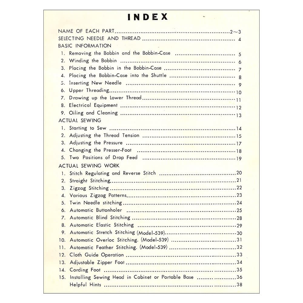 Necchi 538 Instruction Manual image # 122135