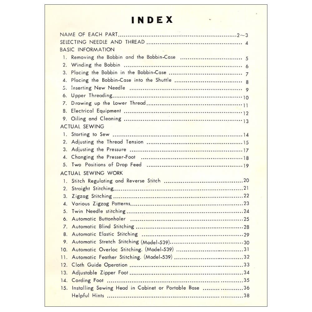 Necchi 539 Instruction Manual image # 121088