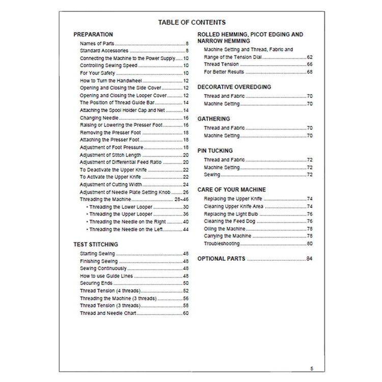 Necchi S34 Serger Instruction Manual image # 121449