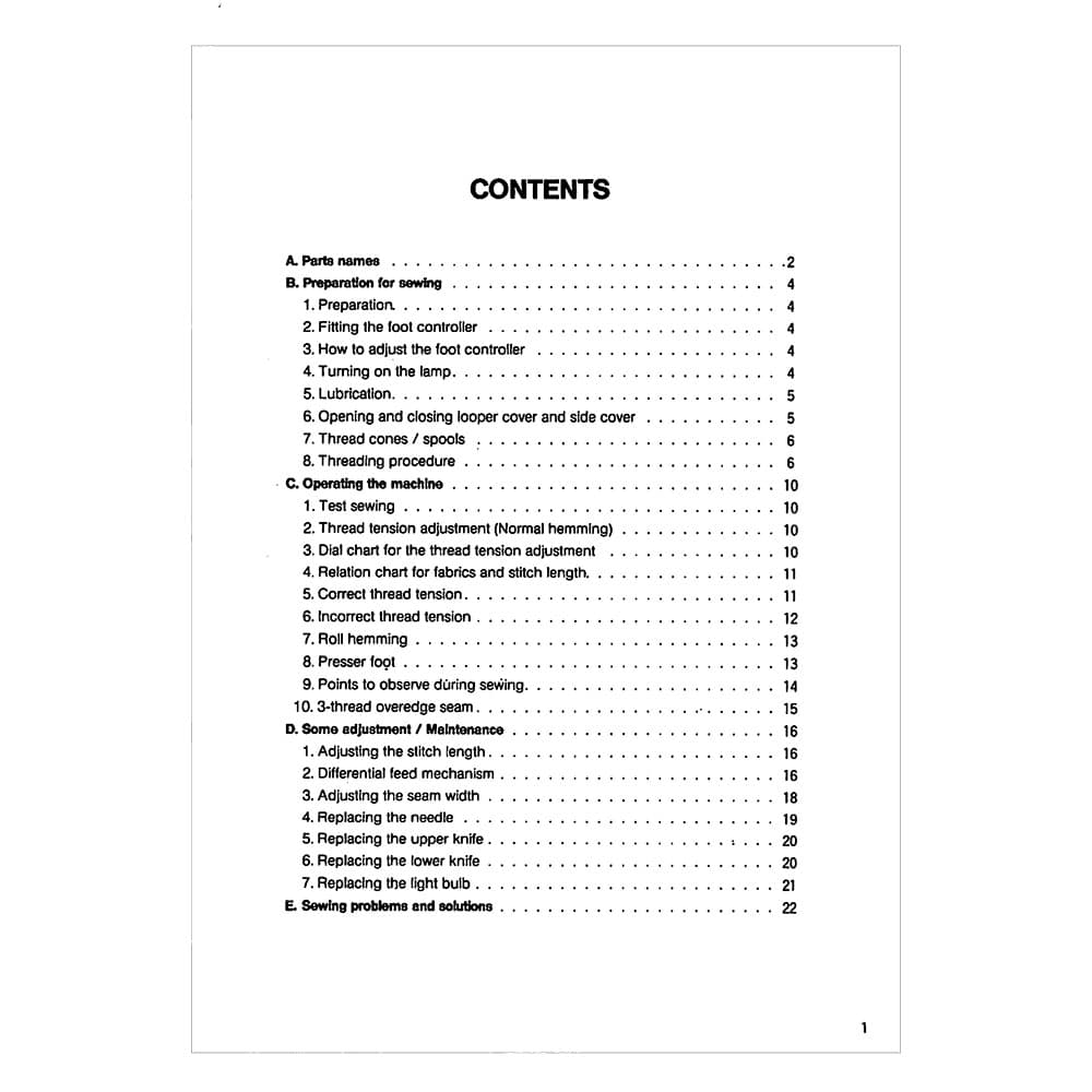 Necchi PL1020 Serger Instruction Manual image # 121481