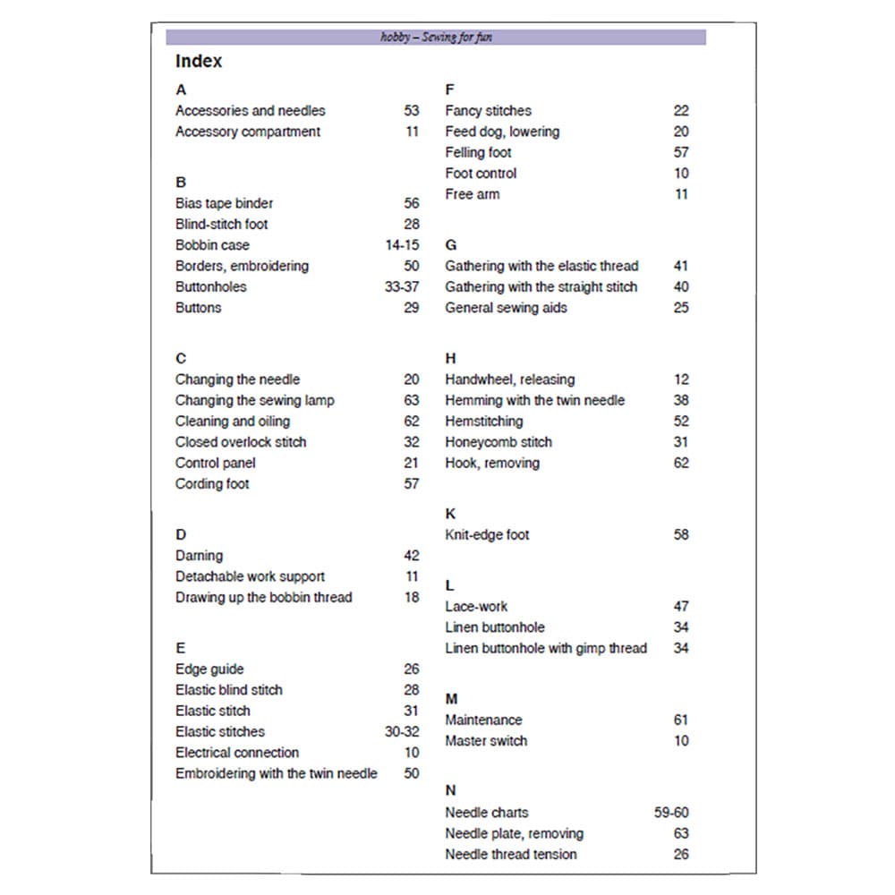 Pfaff Hobby 1042 Instruction Manual image # 122306