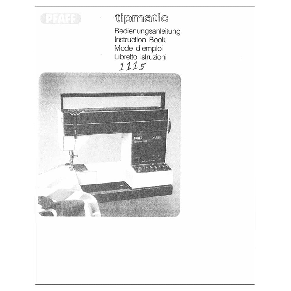 Pfaff Tipmatic 1115 Instruction Manual image # 122318