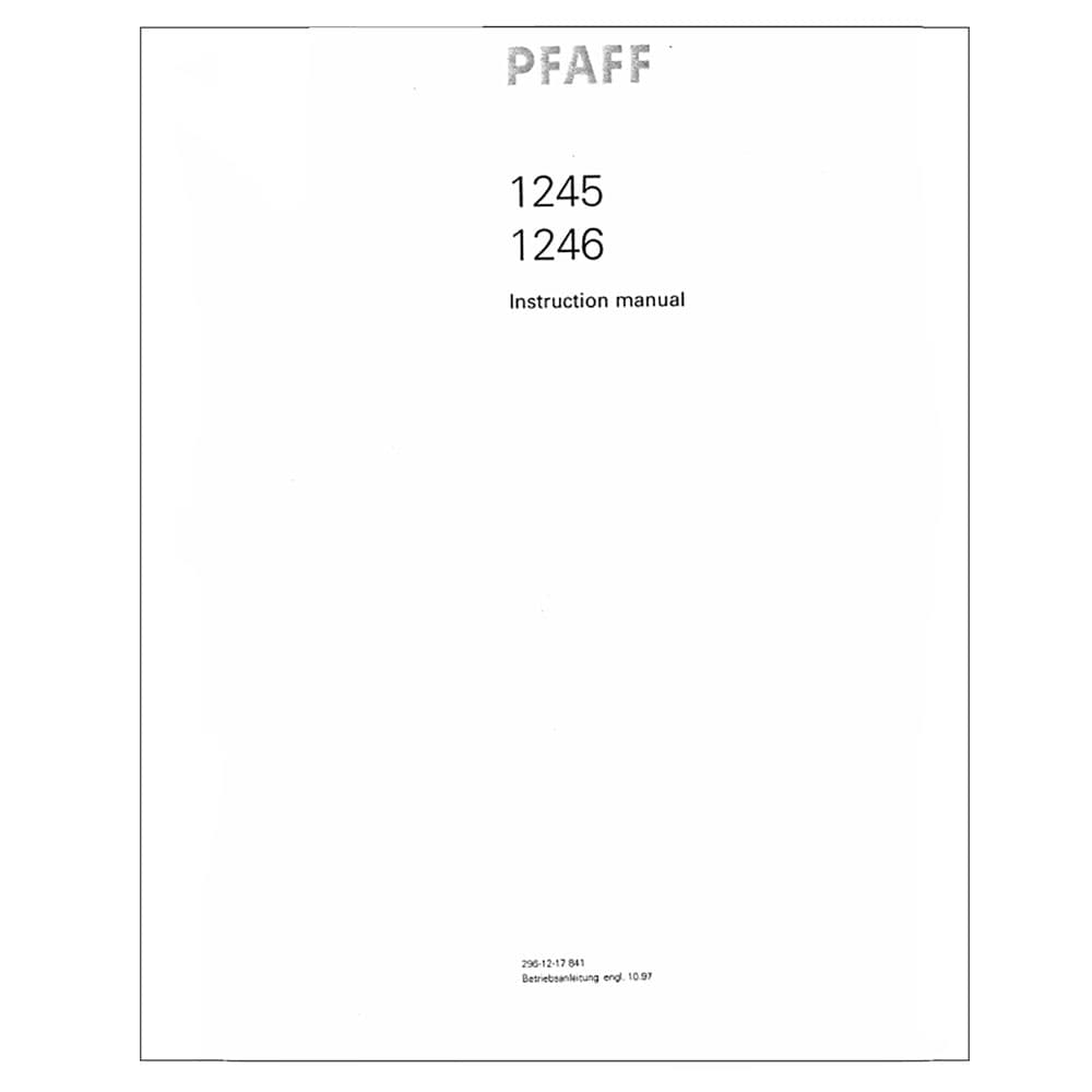 Pfaff 1245 Instruction Manual image # 122377