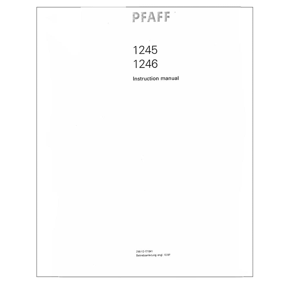 Pfaff 1245 Instruction Manual image # 122377
