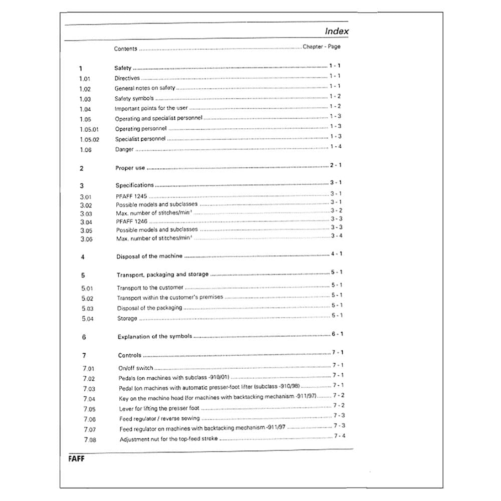 Pfaff 1246 Instruction Manual image # 122381