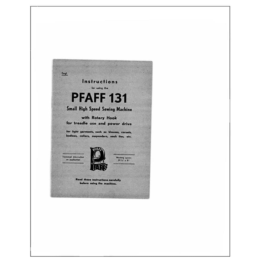 Pfaff 131 Instruction Manual image # 122393