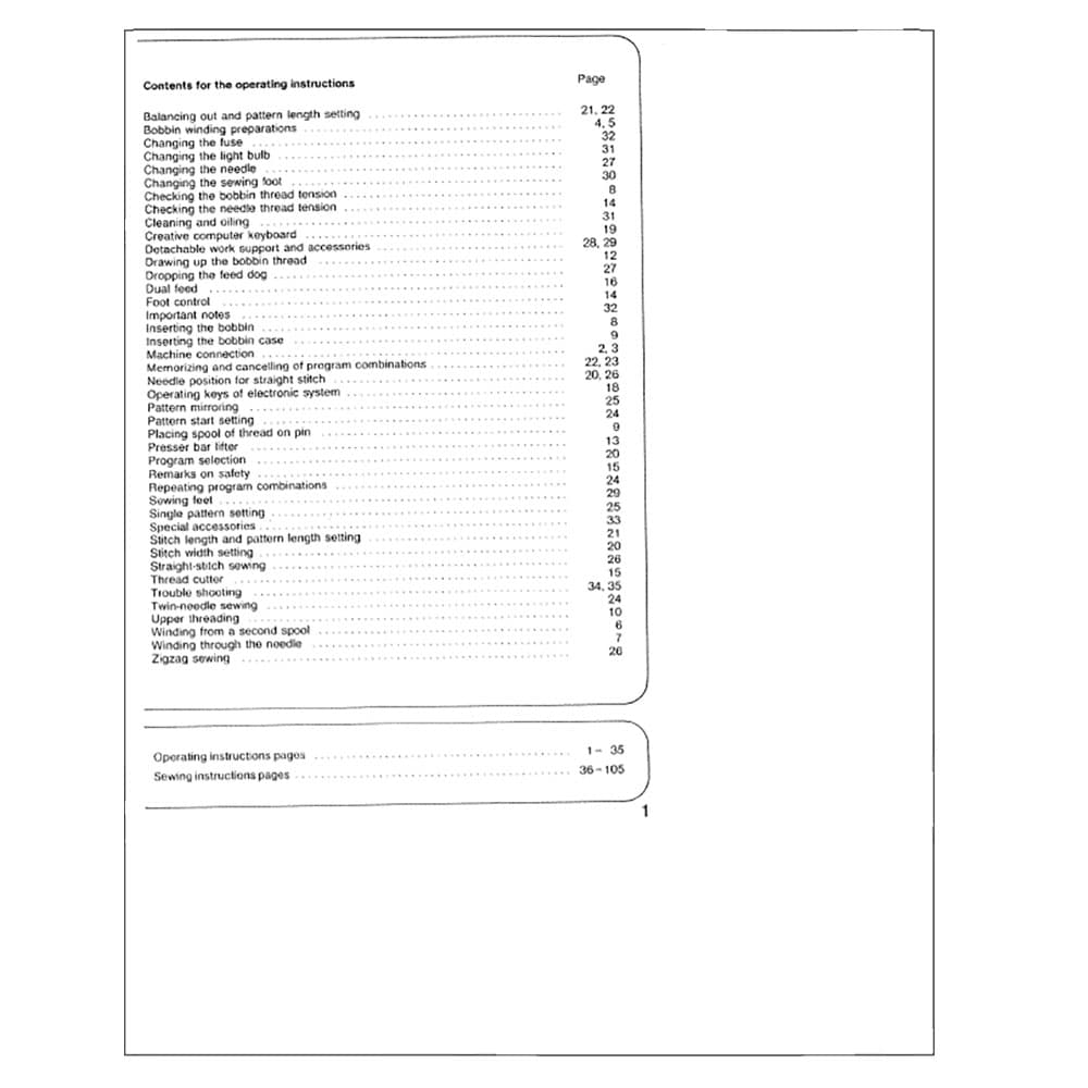 Pfaff Creative 1371 Instruction Manual image # 122396