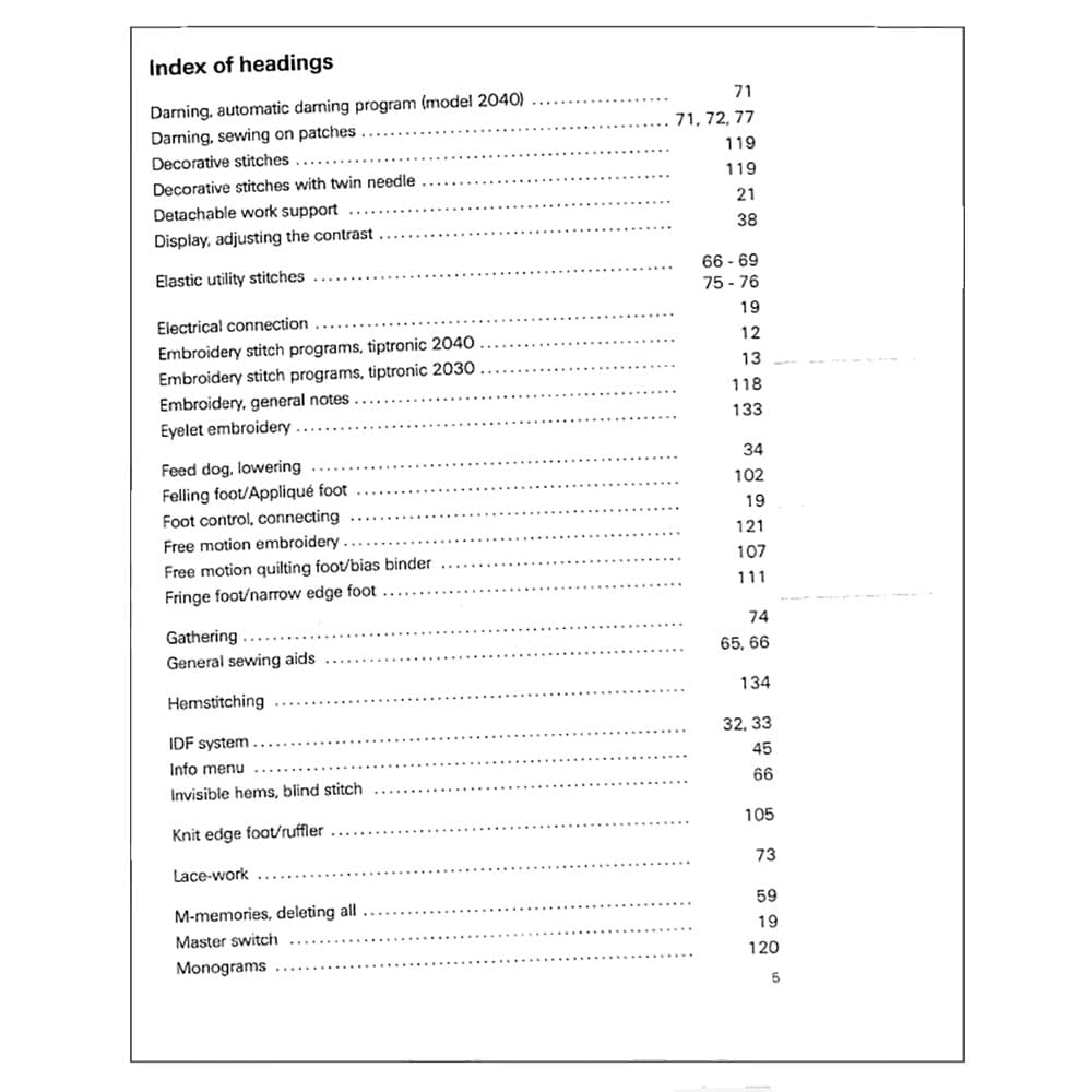 Pfaff Tiptronic 2030 Instruction Manual image # 122484