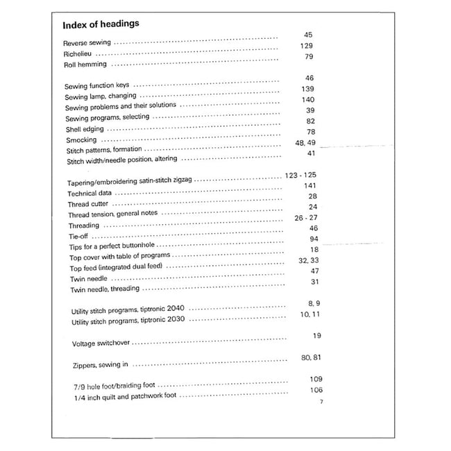 Pfaff Tiptronic 2030 Instruction Manual
