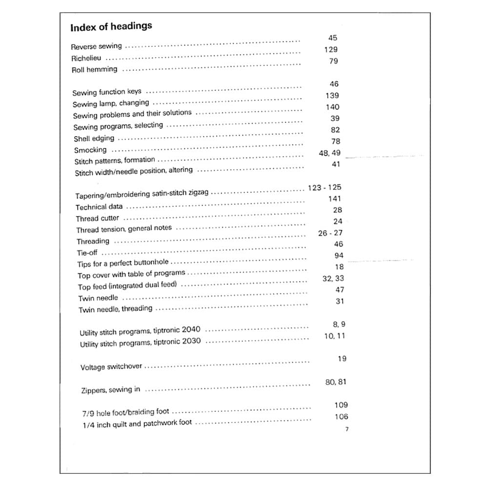 Pfaff Tiptronic 2040 Instruction Manual image # 122503