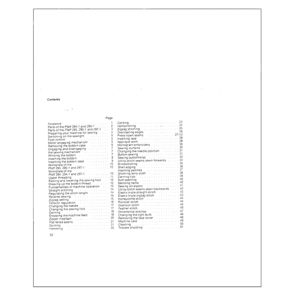 Pfaff 295-1 Instruction Manual image # 122630