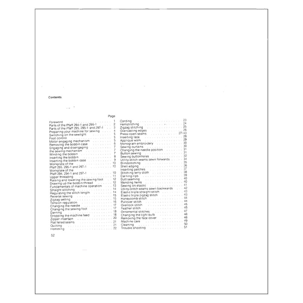Pfaff 295 Instruction Manual image # 122628