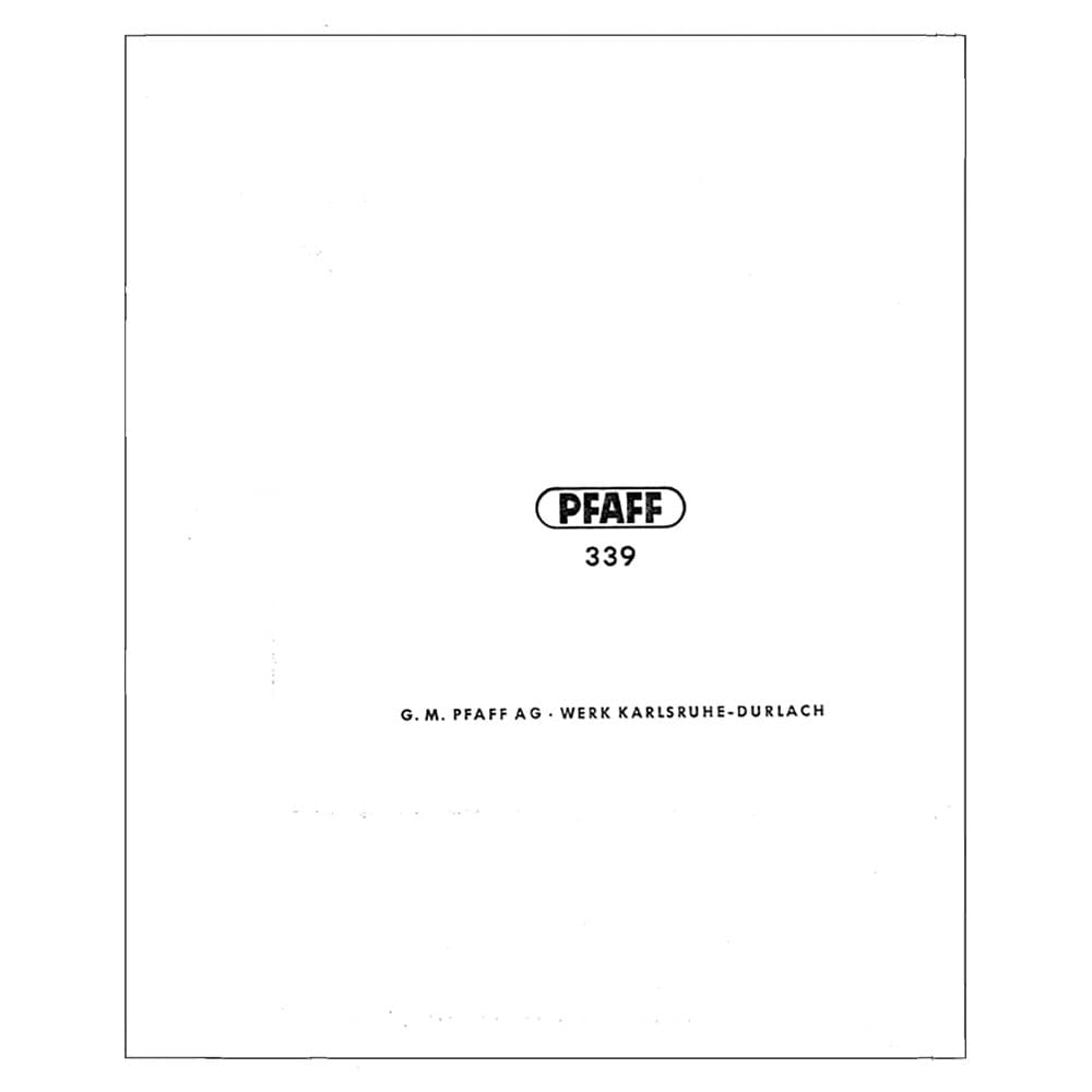 Pfaff 339 Instruction Manual image # 122674