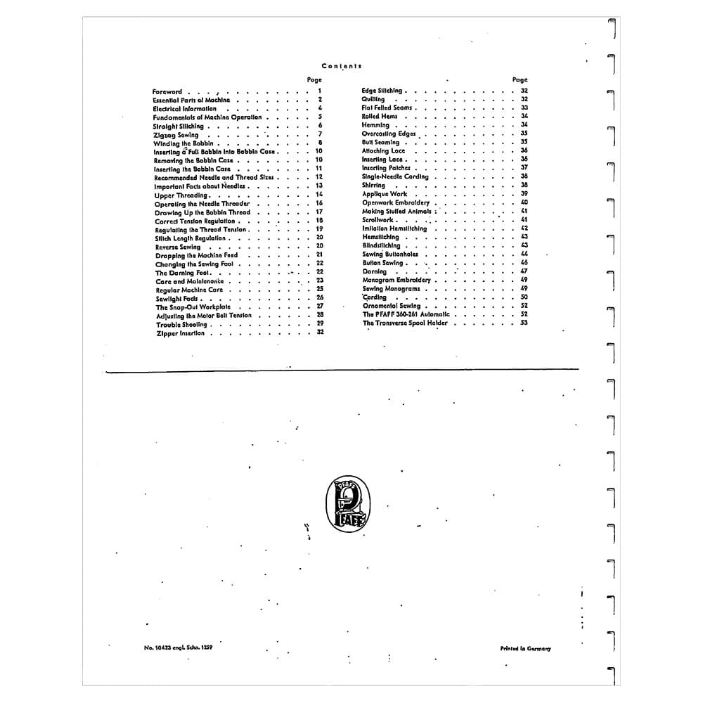 Pfaff 360 Instruction Manual image # 122682