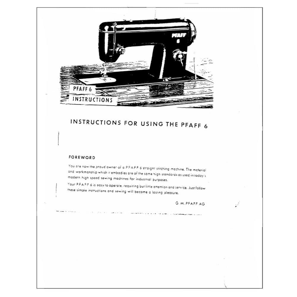 Pfaff 6 Instruction Manual image # 122892