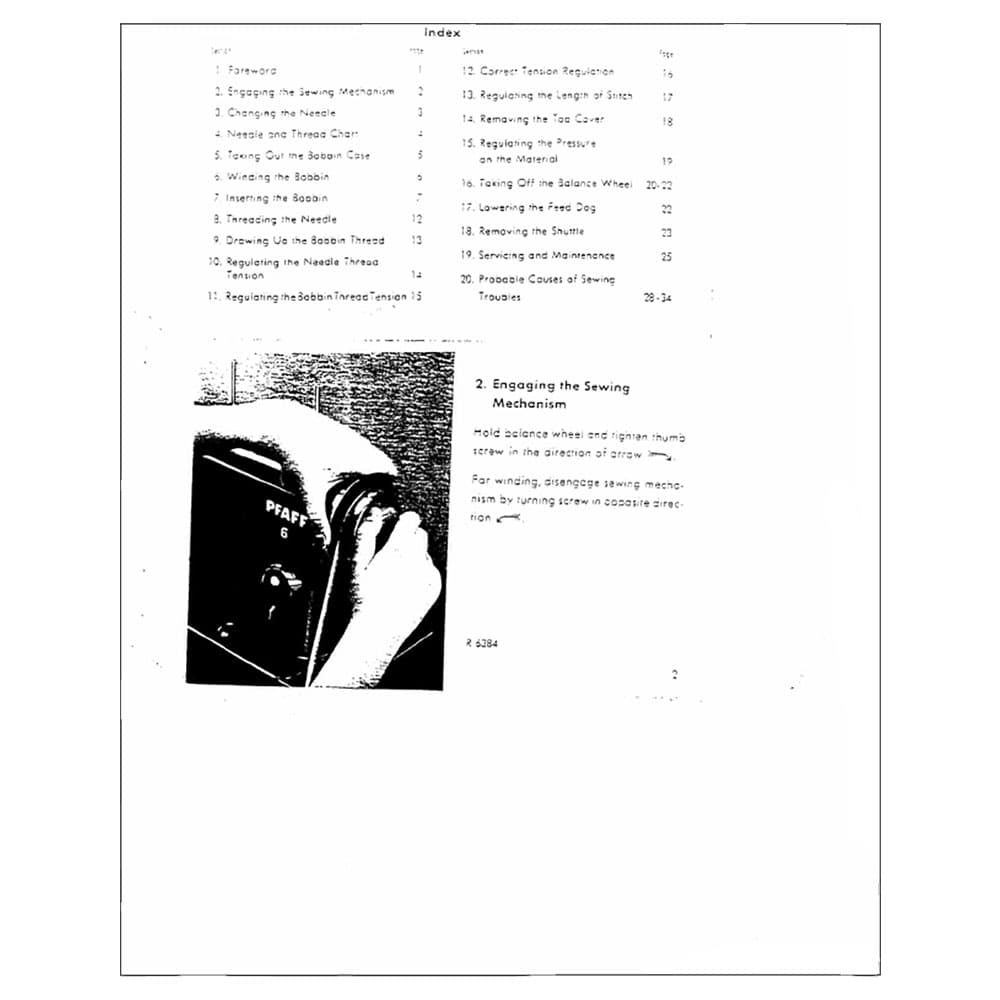 Pfaff 6 Instruction Manual image # 122891