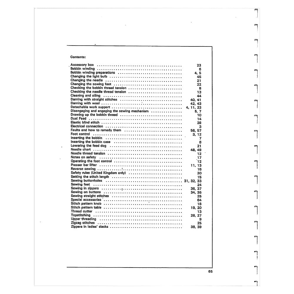 Pfaff 6091 Varimatic Instruction Manual image # 122935