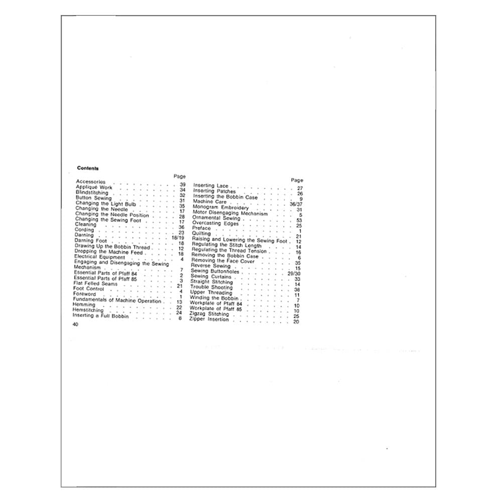 Pfaff 85 Instruction Manual image # 123132
