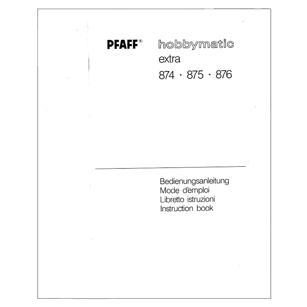 Pfaff 875 Hobbymatic Instruction Manual image # 123134
