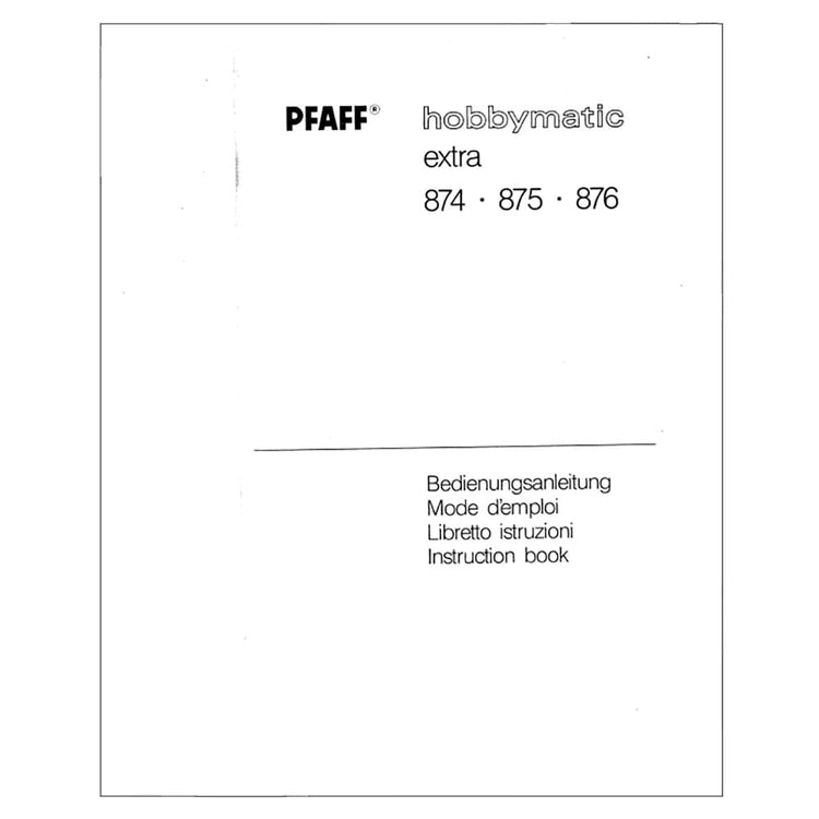 Pfaff 875 Hobbymatic Instruction Manual image # 123134