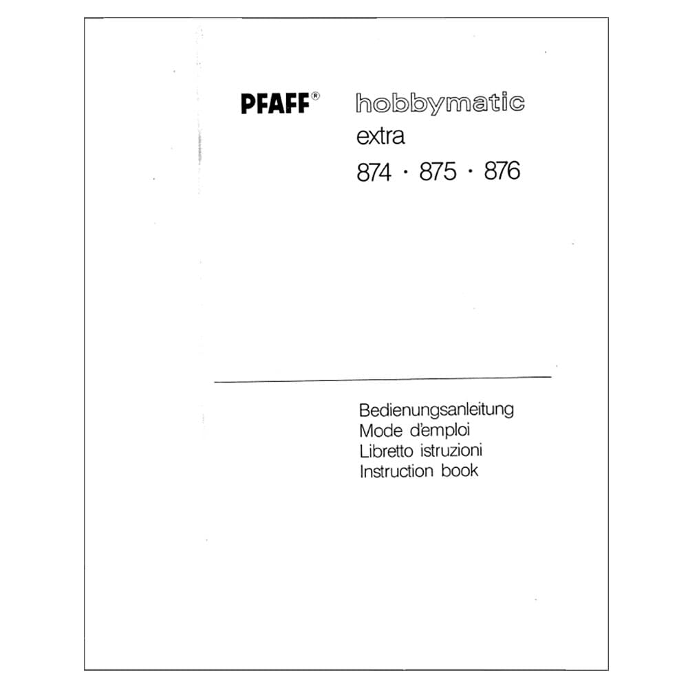 Pfaff 876 Hobbymatic Instruction Manual image # 123135