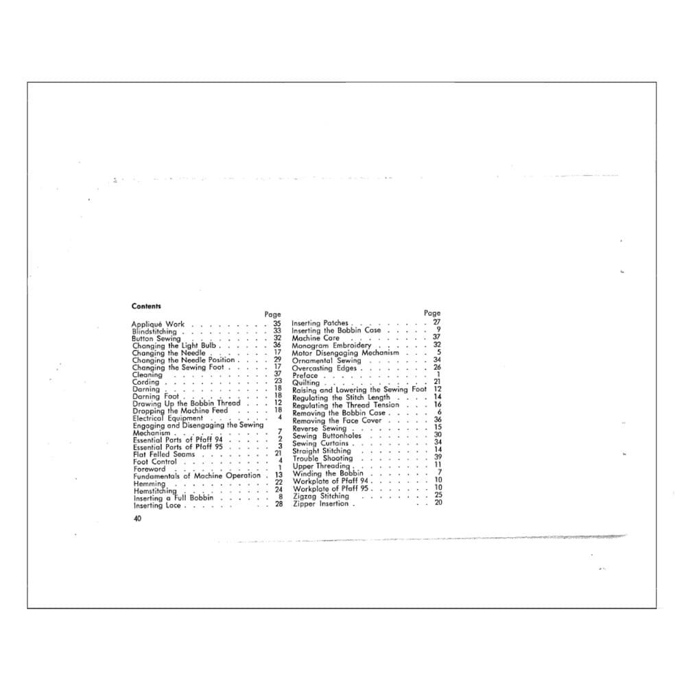Pfaff 94 Instruction Manual image # 123154