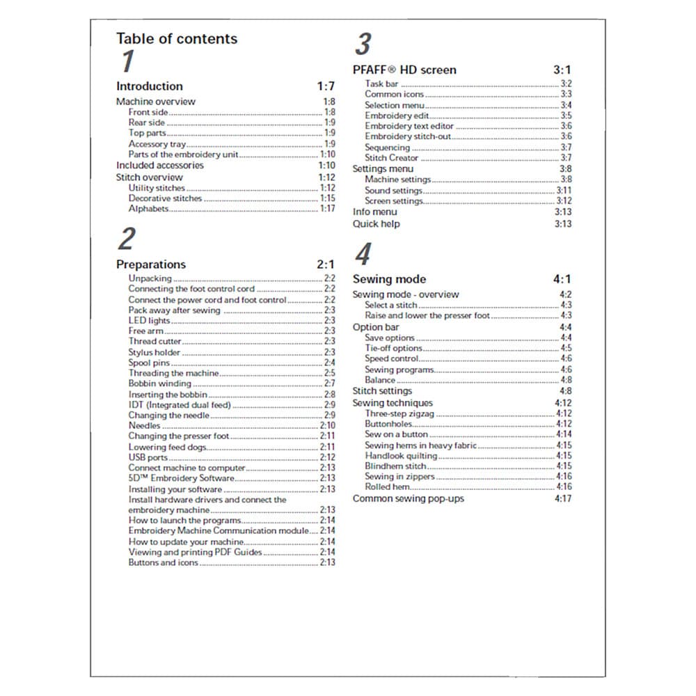 Pfaff Creative 4.0 Instruction Manual image # 123201